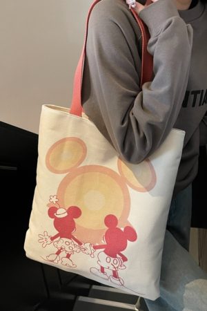 Trendy Cartoon Canvas Tote Bag for Girls - Large Capacity Shoulder Bag for School, Commuting, and Everyday Use
