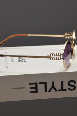 Trendy Cyberpunk Metal Oval Sunglasses for Women - Flattering High-End Style for Round Faces, Hip-Hop Party Accessory