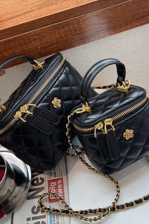 Trendy Diamond-Patterned Handbag for Women - Spring/Summer 2025 Shoulder & Crossbody Chain Bag - Chic Small Fashion Accessory