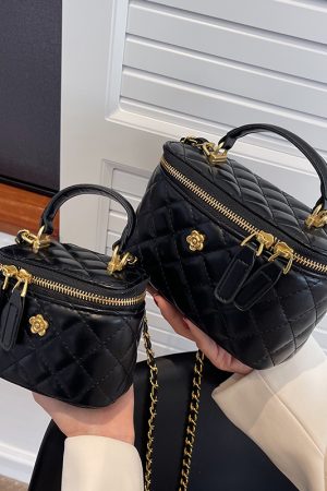 Trendy Diamond-Patterned Handbag for Women - Spring/Summer 2025 Shoulder & Crossbody Chain Bag - Chic Small Fashion Accessory