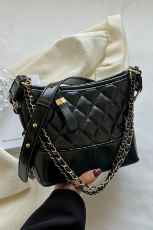 Trendy Diamond Quilted Chain Shoulder Crossbody Bag for Women - Versatile Slouchy Style for Spring and Summer 2025 Fashion
