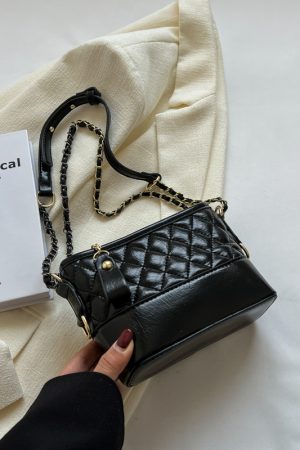 Trendy Diamond Quilted Chain Shoulder Crossbody Bag for Women - Versatile Slouchy Style for Spring and Summer 2025 Fashion
