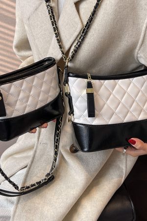 Trendy Diamond Quilted Chain Shoulder Crossbody Bag for Women - Versatile Slouchy Style for Spring and Summer 2025 Fashion
