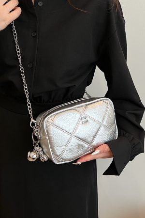 Trendy Diamond Quilted Square Bag for Women, Korean Style INS Fashion, Summer 2025 Shoulder Bag, Small Chanel-Inspired Design
