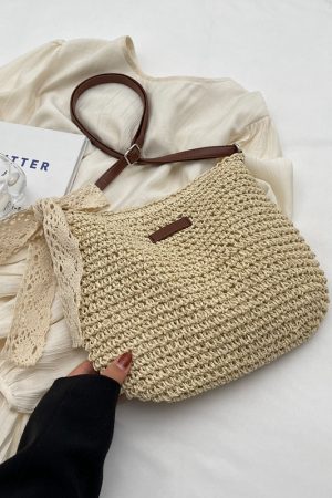 Trendy French-Style Woven Straw Crossbody Bag for Women - Versatile Bohemian Beach Bag for Autumn 2025