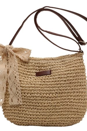 Trendy French-Style Woven Straw Crossbody Bag for Women - Versatile Bohemian Beach Bag for Autumn 2025