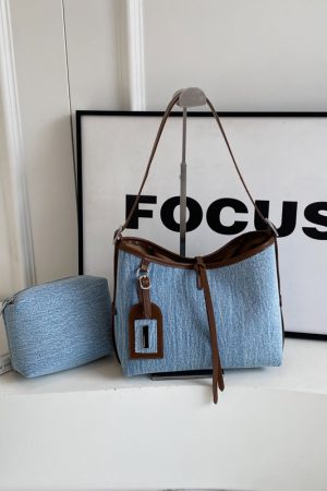 Trendy High-End Denim Bucket Bag for Women - 2025 Summer Fashion Shoulder Bag, Stylish Niche Accessory