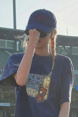 Trendy Korean-Style Cartoon Bear Printed Short Sleeve T-Shirt for Women - Summer Fashion Top for Couples