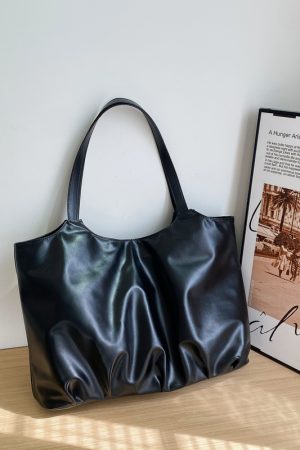 Trendy Korean-Style Silver Tote Bag for Women - Large Capacity Shoulder Bag for Class and Commuting, Perfect for 2025