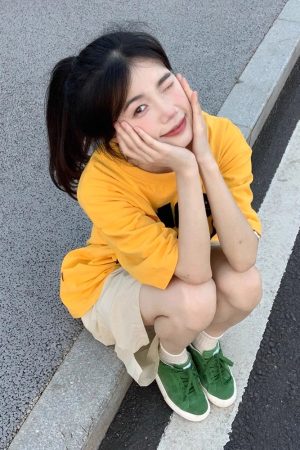 Trendy Letter Print Short Sleeve T-Shirt for Women - American Street Style, Plus Size, Loose Fit, College Vibe, Age-Reducing Top