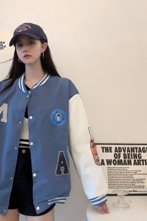 Trendy Loose Casual Baseball Jacket for Women - Spring Versatile Style for Students, Chic Everyday Wear
