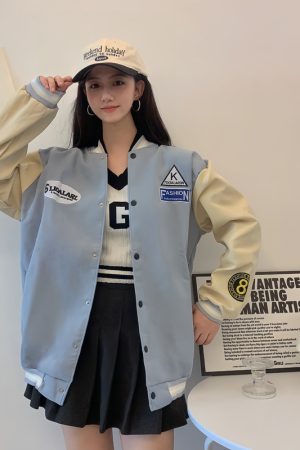 Trendy Loose Casual Baseball Jacket for Women - Spring Versatile Style for Students, Chic Everyday Wear