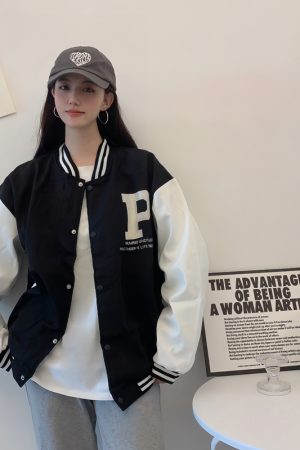 Trendy Loose Casual Baseball Jacket for Women - Spring Versatile Style for Students, Chic Everyday Wear
