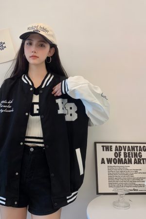 Trendy Loose Casual Baseball Jacket for Women - Spring Versatile Style for Students, Chic Everyday Wear