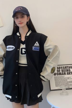 Trendy Loose Casual Baseball Jacket for Women - Spring Versatile Style for Students, Chic Everyday Wear