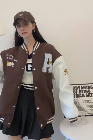 Trendy Loose Casual Baseball Jacket for Women - Spring Versatile Style for Students, Chic Everyday Wear
