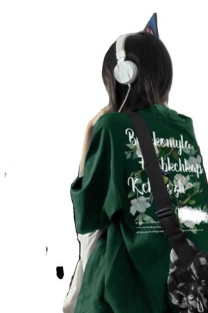 Trendy Loose Fit Short Sleeve T-Shirt for Women - Plus Size Hip-Hop Style, Casual Cotton Top for Chubby Girls