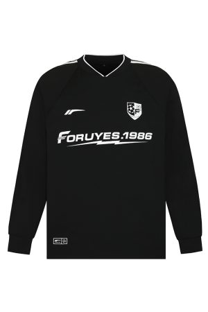 Trendy Loose-Fit Spliced Long Sleeve Sports Top for Couples â€“ Quick-Dry Moisture-Wicking Outdoor Wear for Spring and Autumn