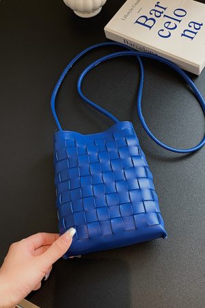 Trendy Minimalist Woven Crossbody Bag for Women, Casual Single Shoulder Phone Bag, High-Capacity 2025 Style