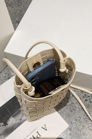 Trendy Minimalist Woven Crossbody Bag for Women, Casual Single Shoulder Phone Bag, High-Capacity 2025 Style