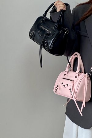 Trendy Pink Motorcycle Crossbody Bag for Women â€“ Stylish Shoulder Handbag, 2025 Niche Design, Cool Fashion Accessory