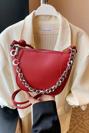 Trendy Red Shoulder Underarm Bag - 2025 High-End Women's Crossbody Bucket Bag for Commuting and Everyday Style