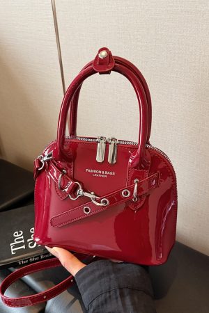 Trendy Red Women's Shoulder Bag - High-End 2025 Commuter Crossbody Shell Bag for Fashion Lovers