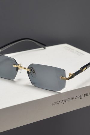 Trendy Retro Frameless Cut-Edge Sunglasses for Men and Women - Slimming Candy-Colored Design for Small Faces