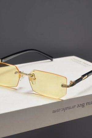 Trendy Retro Frameless Cut-Edge Sunglasses for Men and Women - Slimming Candy-Colored Design for Small Faces