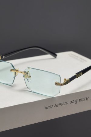 Trendy Retro Frameless Cut-Edge Sunglasses for Men and Women - Slimming Candy-Colored Design for Small Faces