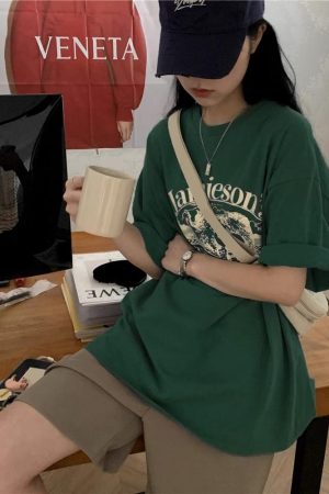 Trendy Retro Pure Cotton Short Sleeve T-Shirt for Men and Women, Plus Size, Loose Fit Hong Kong Style Couple Tee