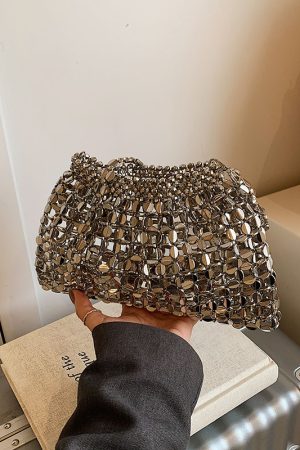 Trendy Rhinestone Drawstring Bucket Bag - Versatile Spring 2025 Shoulder Crossbody Bag with High-End Style