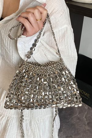 Trendy Rhinestone Drawstring Bucket Bag - Versatile Spring 2025 Shoulder Crossbody Bag with High-End Style