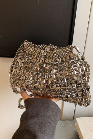 Trendy Rhinestone Drawstring Bucket Bag - Versatile Spring 2025 Shoulder Crossbody Bag with High-End Style