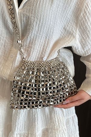 Trendy Rhinestone Drawstring Bucket Bag - Versatile Spring 2025 Shoulder Crossbody Bag with High-End Style