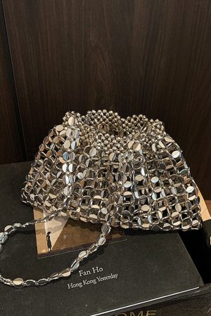 Trendy Rhinestone Drawstring Bucket Bag - Versatile Spring 2025 Shoulder Crossbody Bag with High-End Style