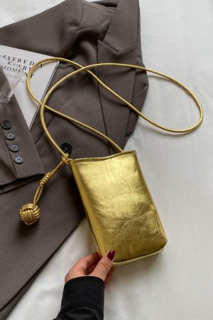 Trendy Silver Crossbody Phone Bag for Women, Lightweight Mini Bag with Unique Texture for Summer 2025 Fashion