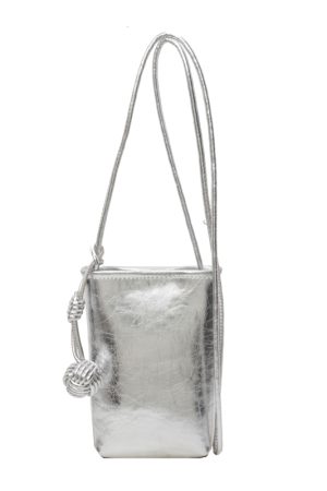 Trendy Silver Crossbody Phone Bag for Women, Lightweight Mini Bag with Unique Texture for Summer 2025 Fashion
