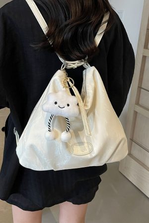 Trendy Silver Travel Backpack for Women - 2025 Multifunctional Large Capacity Shoulder & Crossbody Bucket Bag