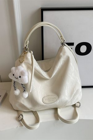 Trendy Silver Travel Backpack for Women - 2025 Multifunctional Large Capacity Shoulder & Crossbody Bucket Bag