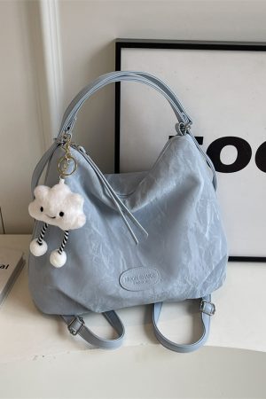 Trendy Silver Travel Backpack for Women - 2025 Multifunctional Large Capacity Shoulder & Crossbody Bucket Bag