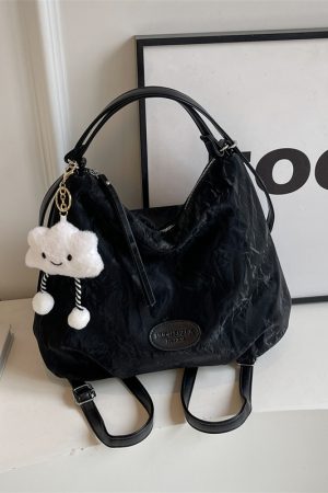 Trendy Silver Travel Backpack for Women - 2025 Multifunctional Large Capacity Shoulder & Crossbody Bucket Bag