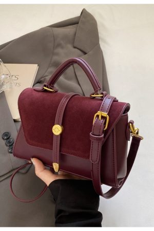 Trendy Suede Patchwork Crossbody Bag for Women - Versatile Small Commuter Design for Spring-Summer 2025