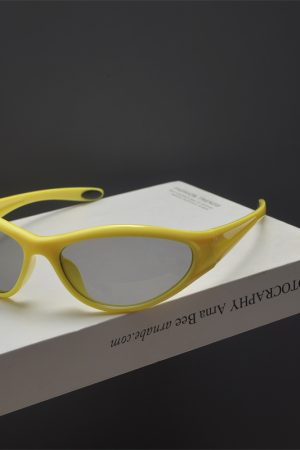 Trendy Summer Millennial Style Street Photography Sunglasses for Small Faces - Colorful Slimming Cycling Shades for Men and Women