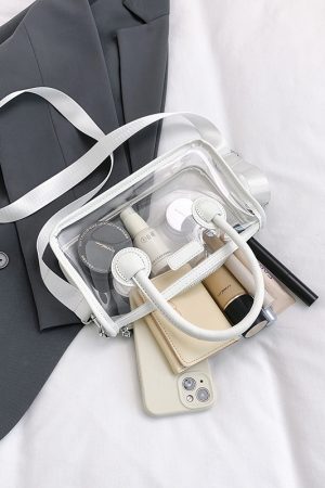 Trendy Summer Silver Transparent Jelly Tote Bag for Women, Small Crossbody Phone Bag, 2025 Fashion Must-Have