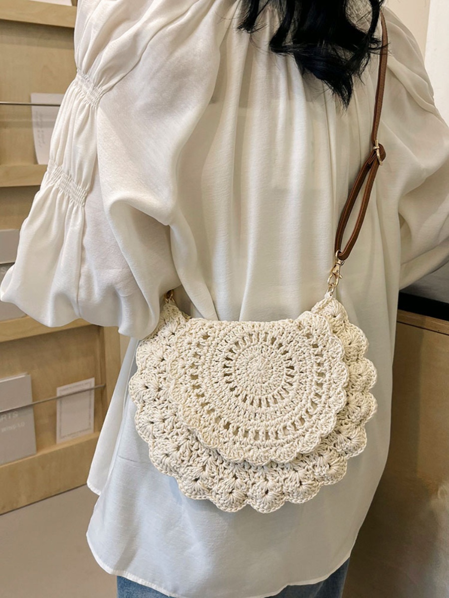 Trendy Summer Woven Shoulder Bag for Women - Casual Knitted Saddle Bag, Versatile Fashion Accessory 2025 Trendy Summer Woven Shoulder Bag for Women - Casual Knitted Saddle Bag, Versatile Fashion Accessory 2025