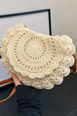 Trendy Summer Woven Shoulder Bag for Women - Casual Knitted Saddle Bag, Versatile Fashion Accessory 2025