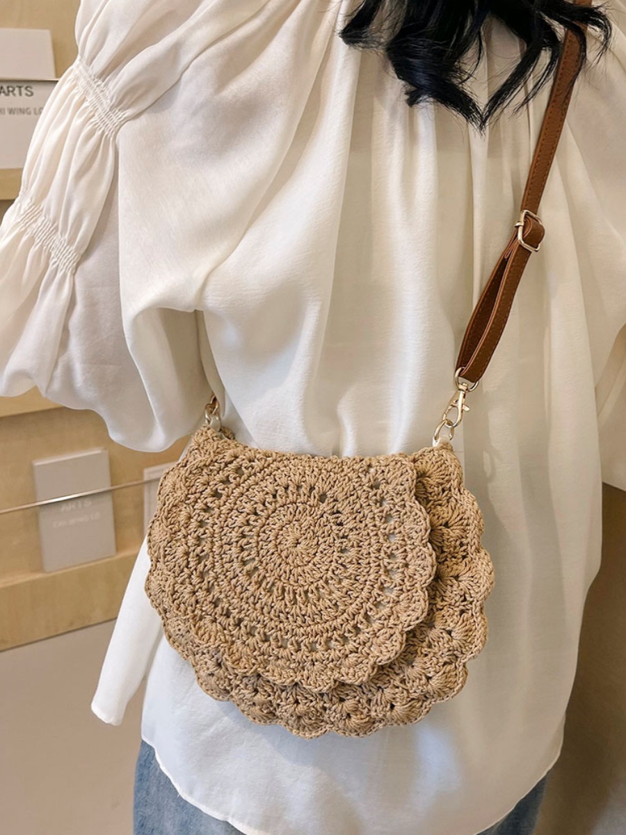 Trendy Summer Woven Shoulder Bag for Women - Casual Knitted Saddle Bag, Versatile Fashion Accessory 2025 Trendy Summer Woven Shoulder Bag for Women - Casual Knitted Saddle Bag, Versatile Fashion Accessory 2025