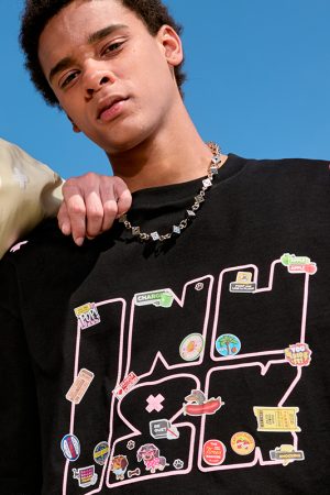 Trendy Unisex Cartoon Fun Couple Short Sleeve T-Shirt - American Heavyweight 90s Inspired Casual Wear for 2025