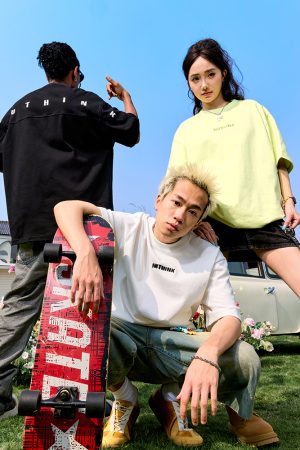 Trendy Unisex Heavyweight Short-Sleeve T-Shirt with Embroidered Letters - Summer 2025 Casual Style